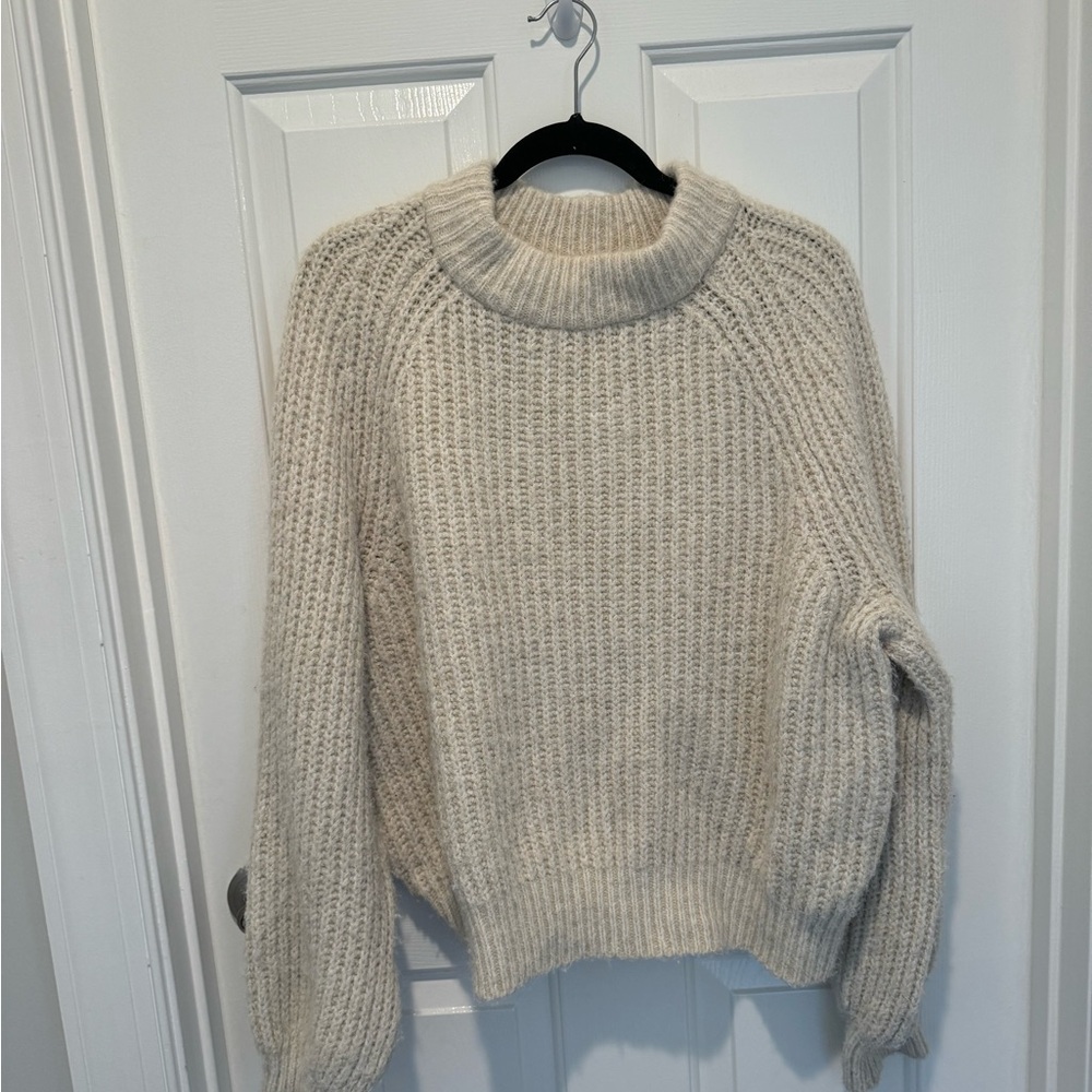 Universal Thread Ivory Sand Cable Crew Neck Sweater Size XL